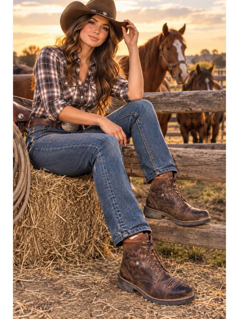 Ariat Probaby Lacer Brown Leather Boot Women's Size 11B in US Cowgirl Western